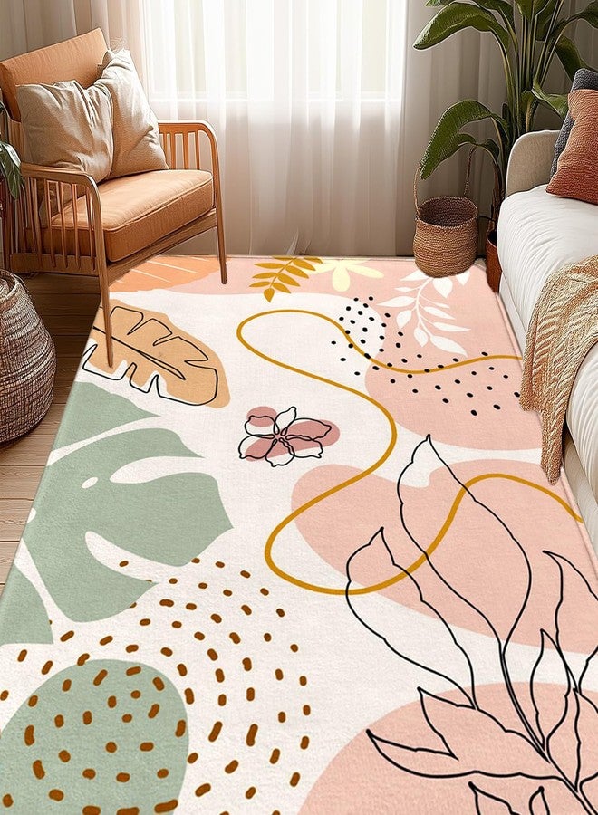 KAPLIPE 3x5 Boho Entryway Rug, Fall Thanksgiving Flower Area Rugs for Living Room, Floral Carpet for Girl Bedroom, Washable Kids Nursery Rugs for Classroom Decor Non-Slip Kids Playroom Rugs Mats - Image 4